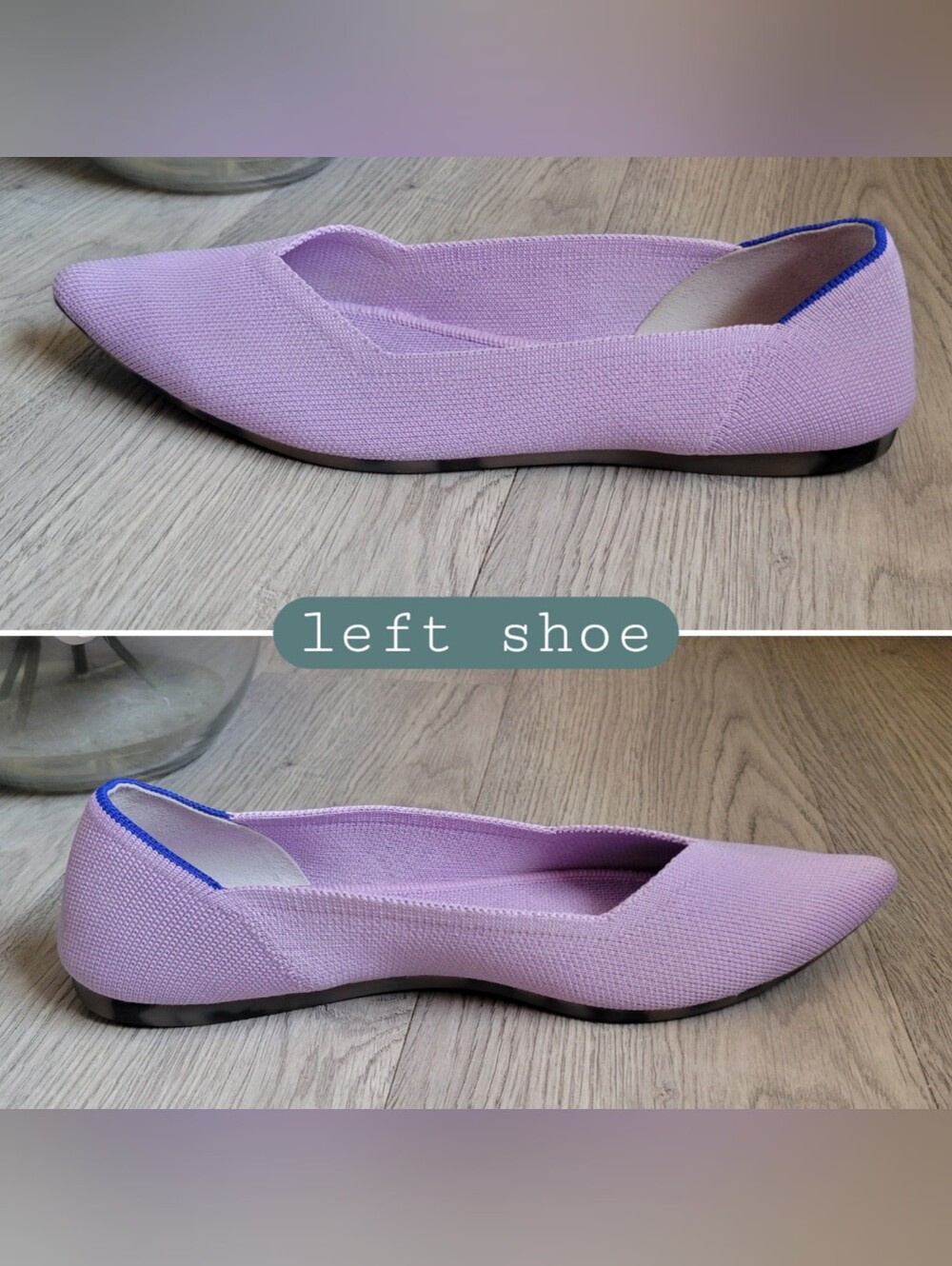Rothy's The Point Soft Orchid Lilac & Tortoise Sole Flats, Women US 8.5 EU 39 - Picture 9 of 16